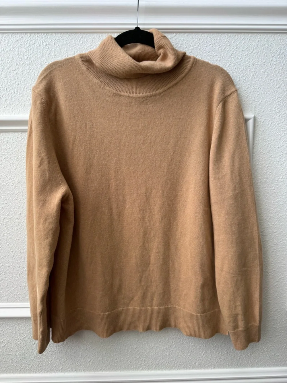 Barbour Pendle Roll Collar Wool Blend Camel Turtleneck US 14 - Picture 10 of 12